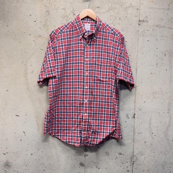 Brooks Brothers Other - Brooks Brothers 346 Button Down Shirt Mens LG Plaid Short Sleeve Preppy Classic